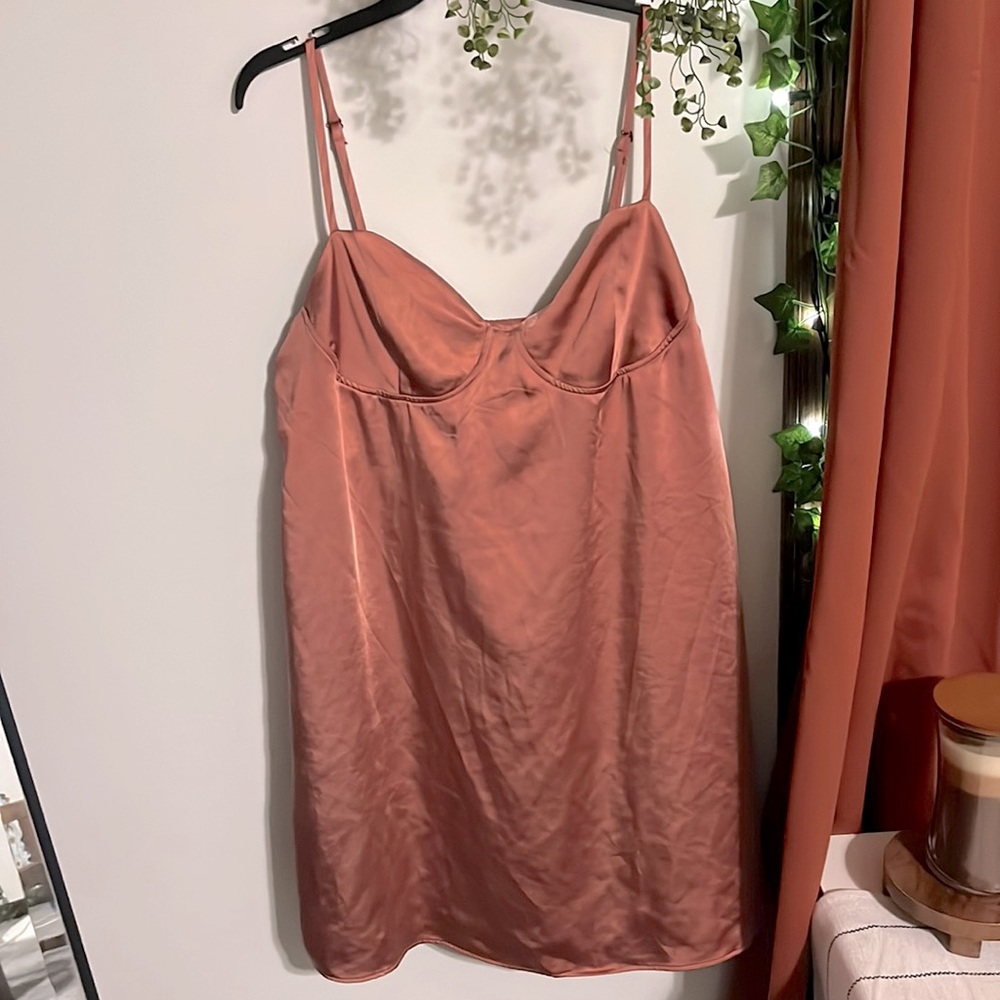 Pink satin dress